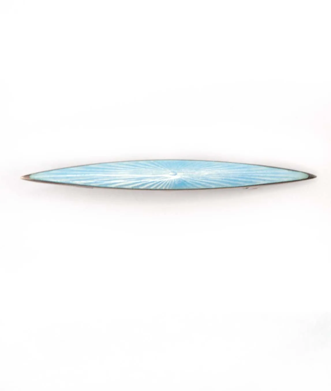 Light blue enamel on silver bar brooch with silver perimeter by Marius Hammer