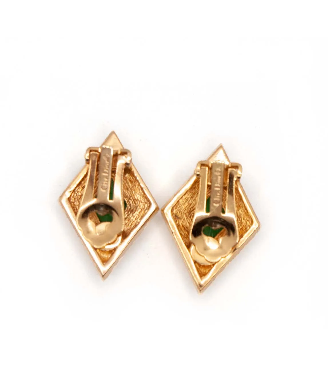 Back of gold plated Christian Dior earrings vintage
