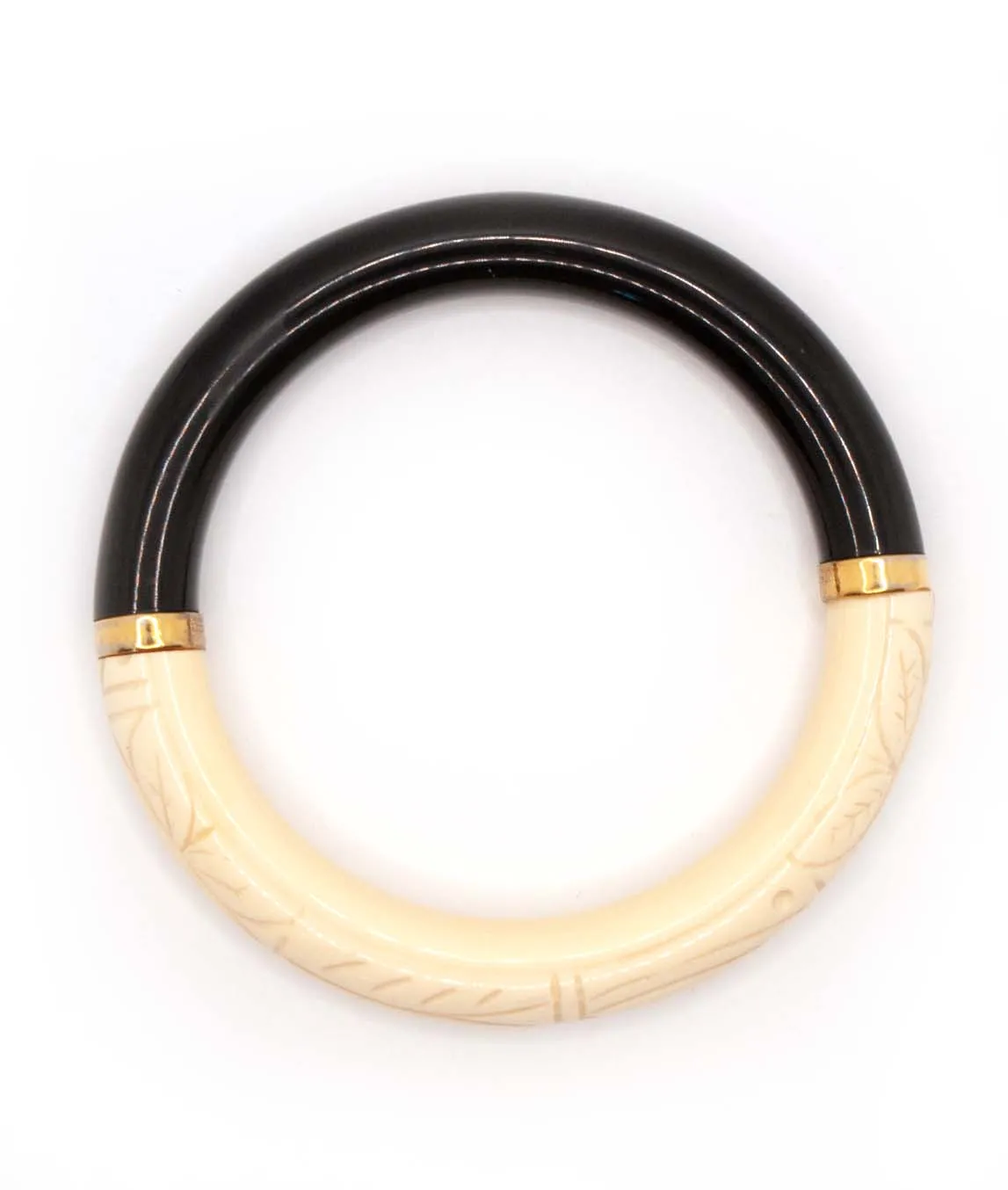 Top view of black and ivory Givenchy bangle