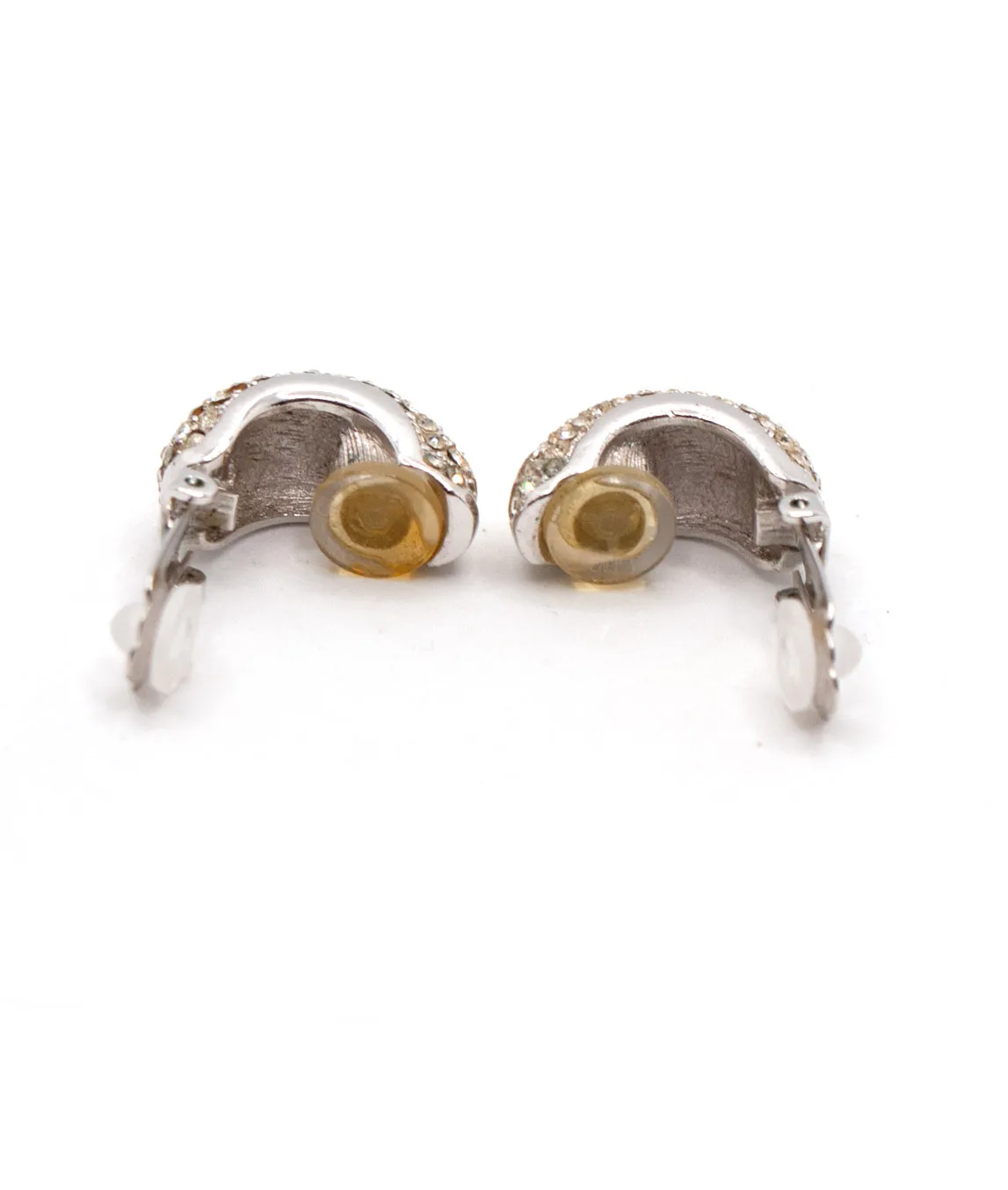 Interior of vintage Christian Dior demi-hoop earrings