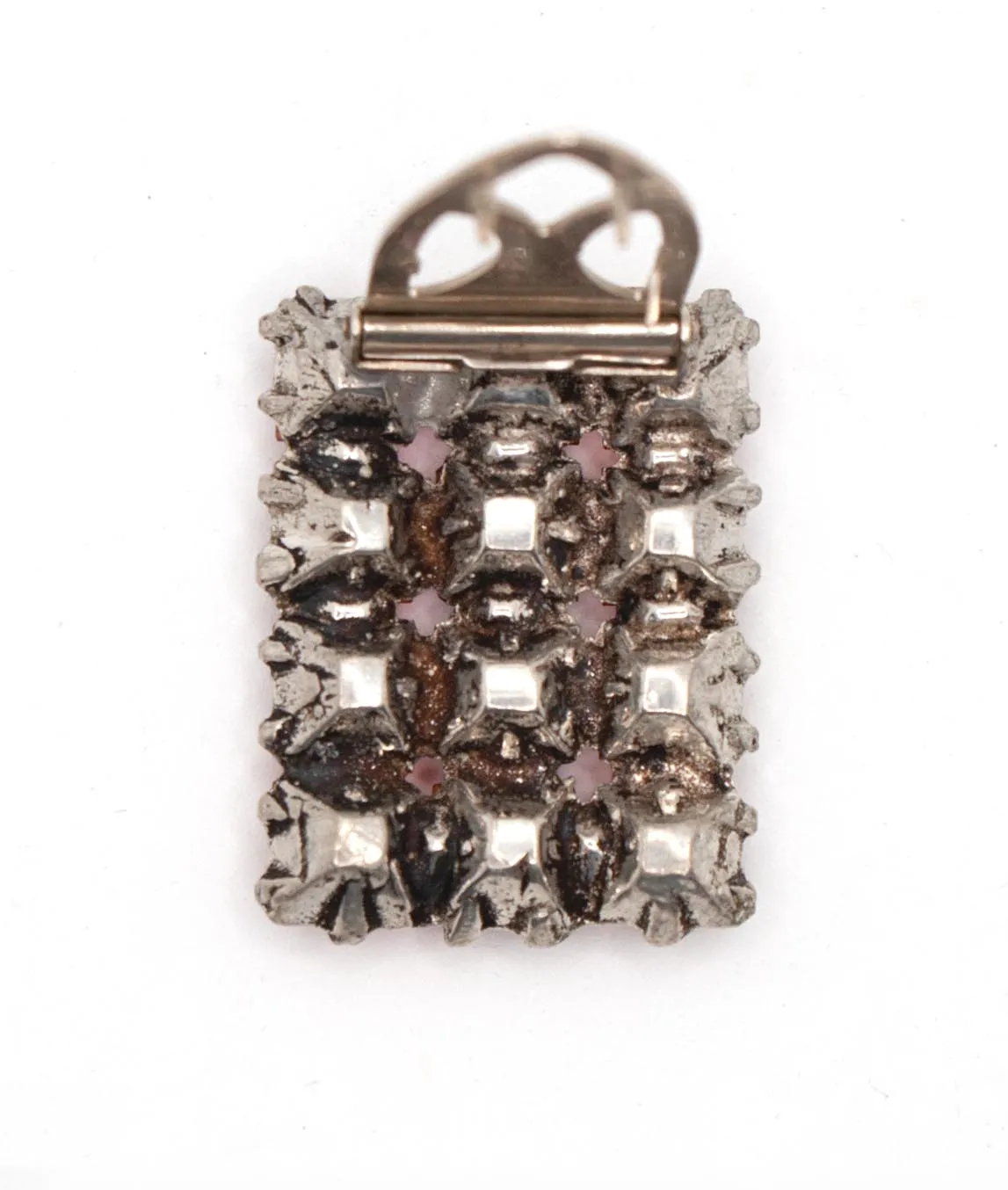 Back of American vintage rectangular dress clip