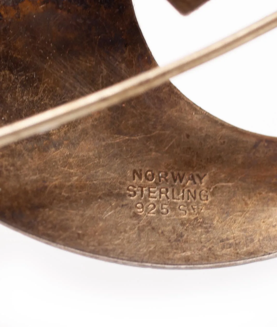 Close-up showing Finn Jensen stamp and Norway Sterling 925 marks