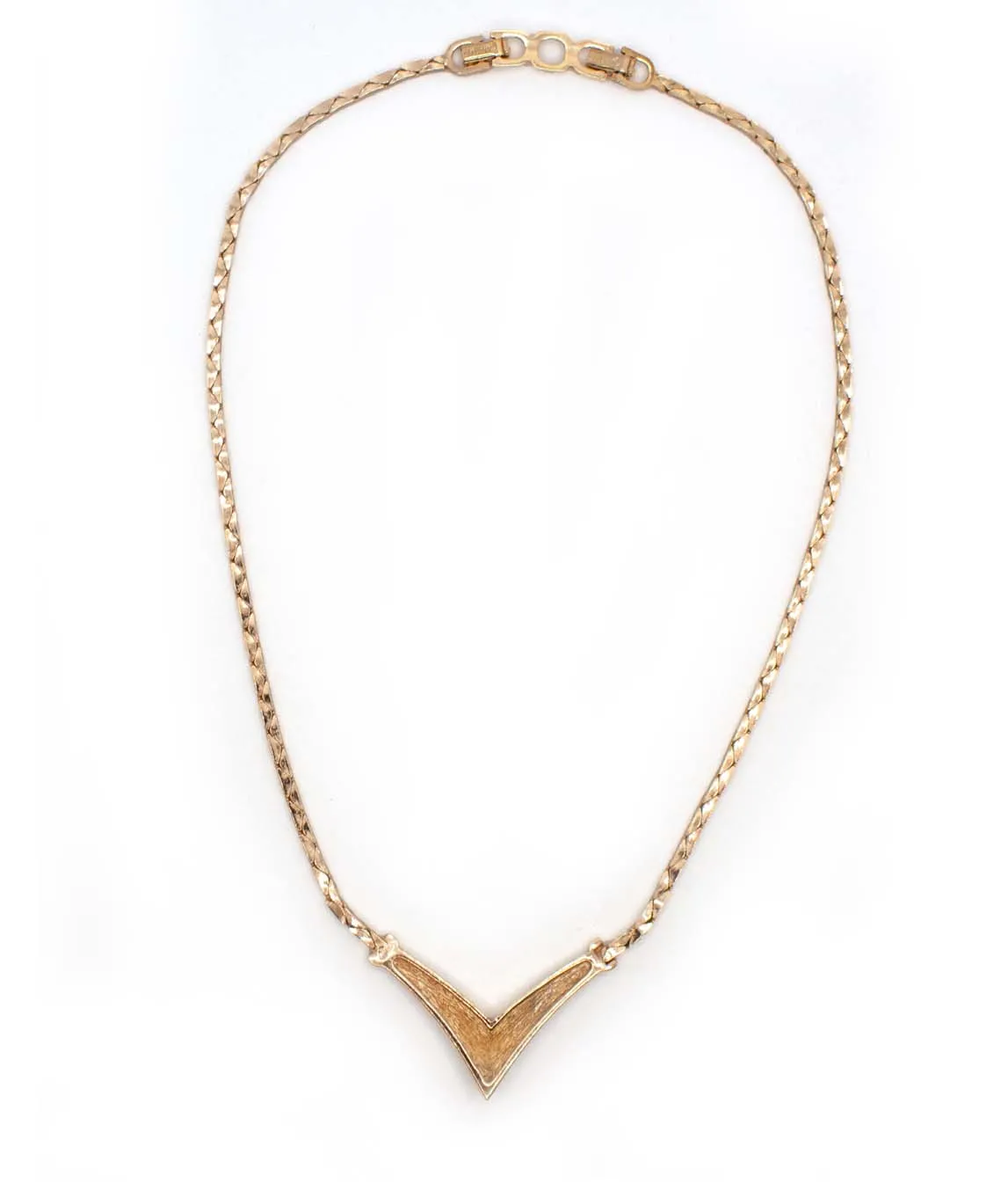 Vintage 1980s Christian Dior gold-tone chain with rhinestone v decoration