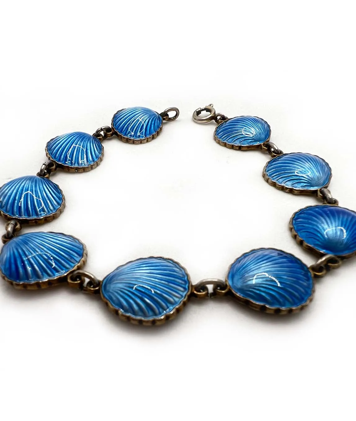 Elvik & Co Blue enamel shell bracelet