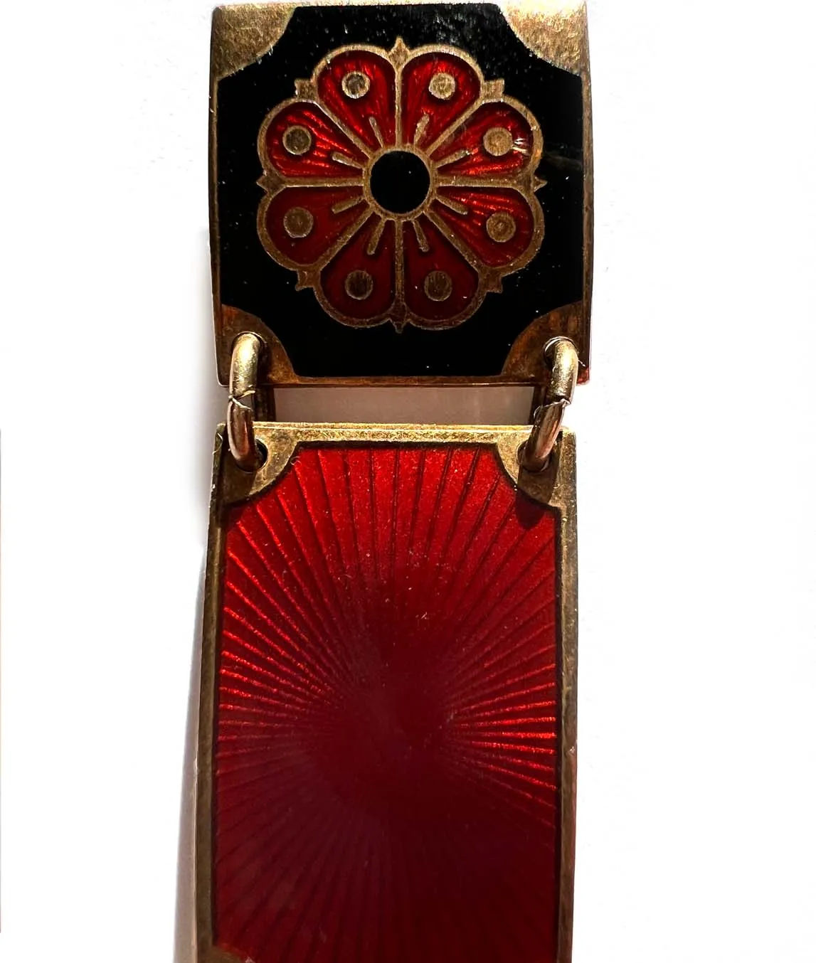 David Andersen midcentury black and red enamel bracelet