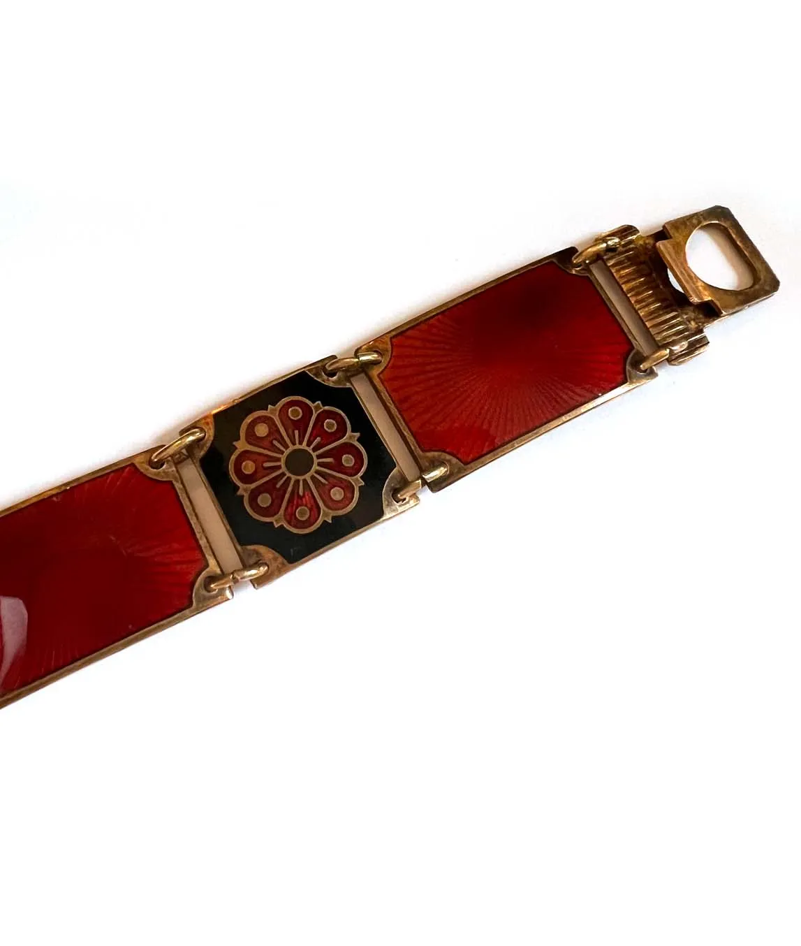 David Andersen bracelet in red and black with push clasp