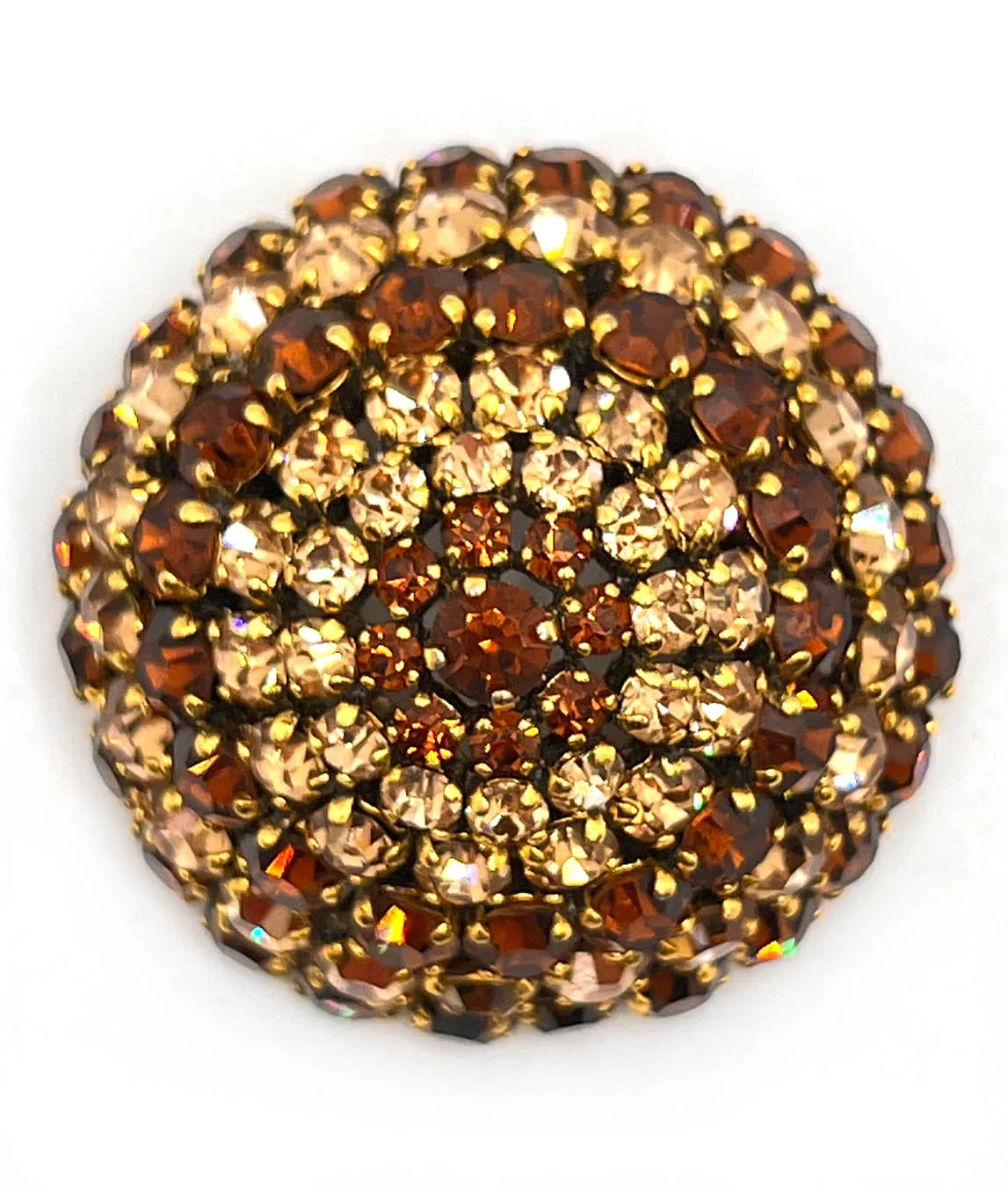 Vintage Christian Dior Dome Brooch 1963 bronze and champagne