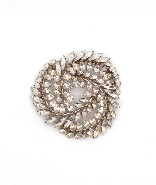 Vintage Crystal Brooch By Sherman