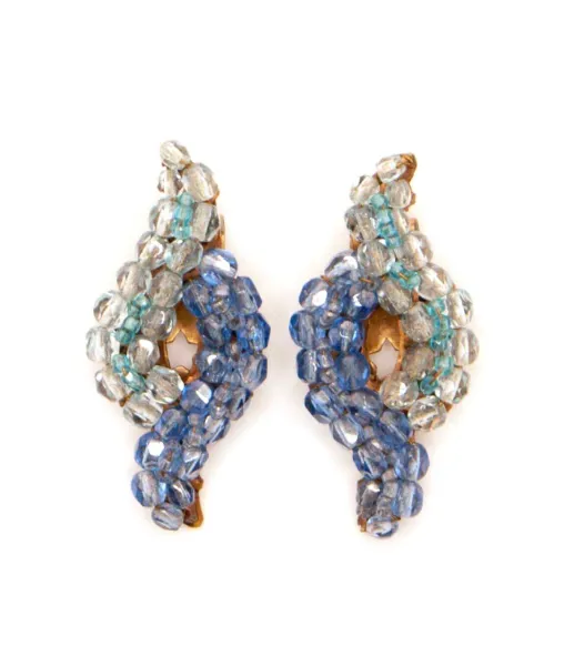 VIntage Coppola e Toppo Blue Beaded Earrings