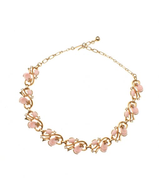 Trifari Pink Pebble Beach Necklace