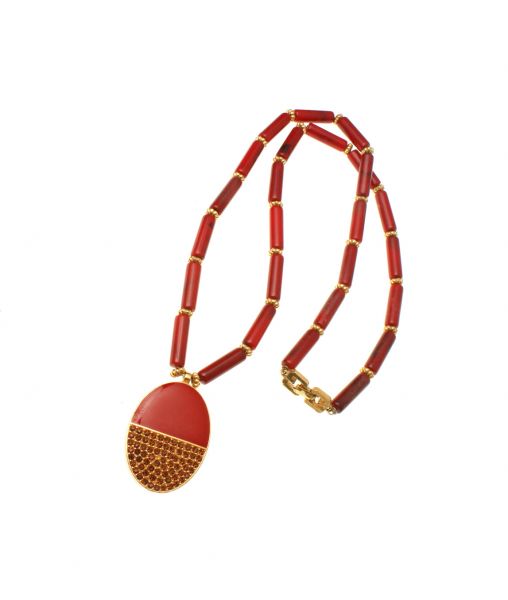 Givenchy 1970s Red Necklace