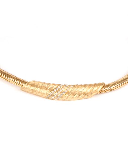 Christian Dior 1980s Gold and Diamante Necklace