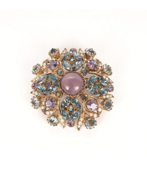 Purple Crystal Brooch By Maryse Blanchard