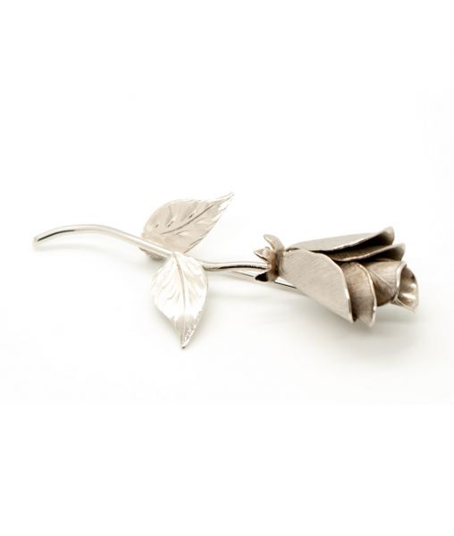 Ecco Sterling Rose Brooch