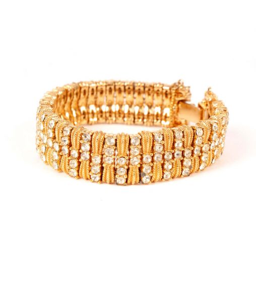 Vintage Ciner Gold and Rhinestone Bracelet 