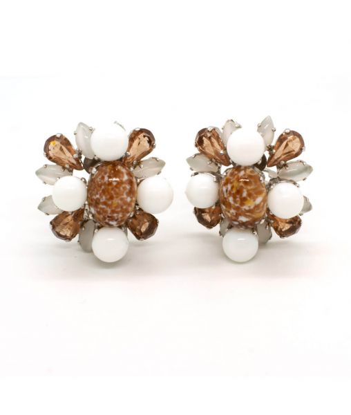 Vintage Christian Dior Marbled Earrings 1959