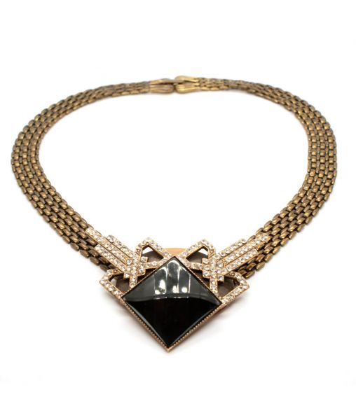 Ermani Bulatti Bronze Deco Style Necklace