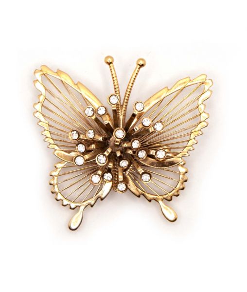 Monet Butterfly Brooch with Swarovski Crystals