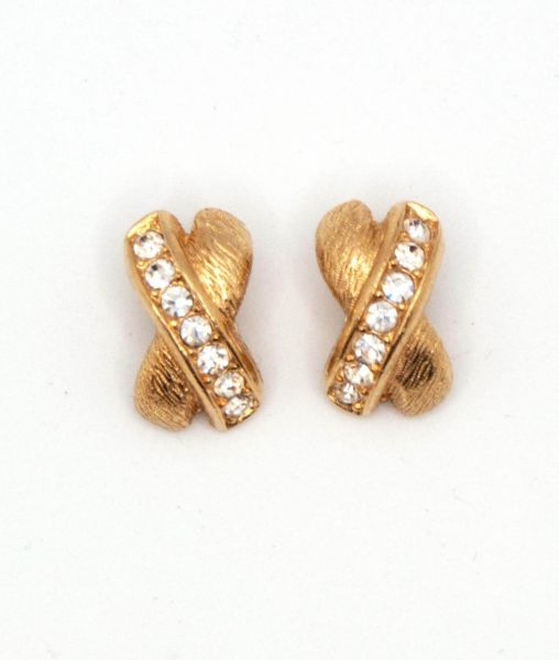 1990s Christian Dior Crystal X Earrings