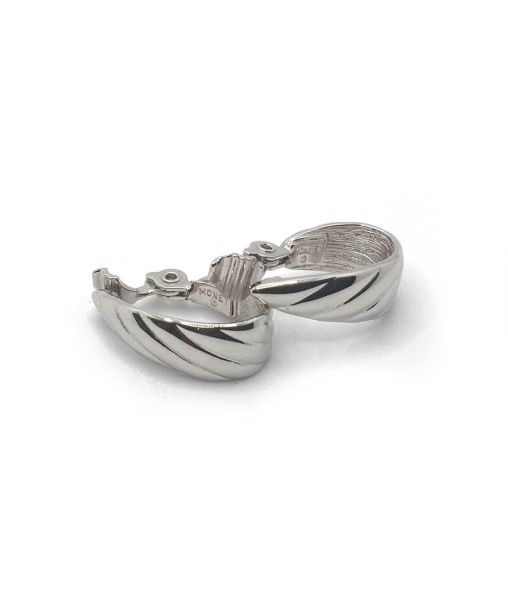 Monet silver clip on Hoop Earrings