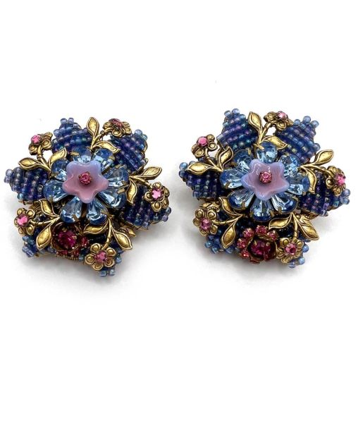 Vintage Stanley Hagler NYC Blue and Pink Earrings