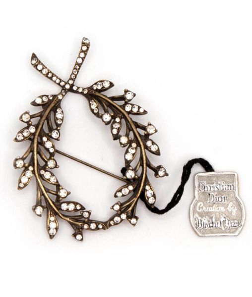 Christian Dior by Mitchel Maer Laurel Brooch with hang tag
