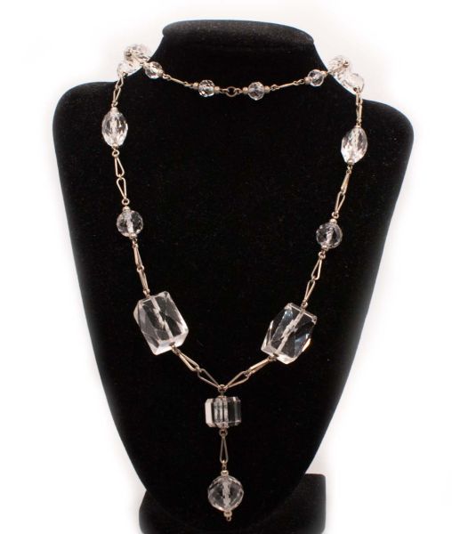 Antique Arts and Crafts Rock Crystal Bead Necklace