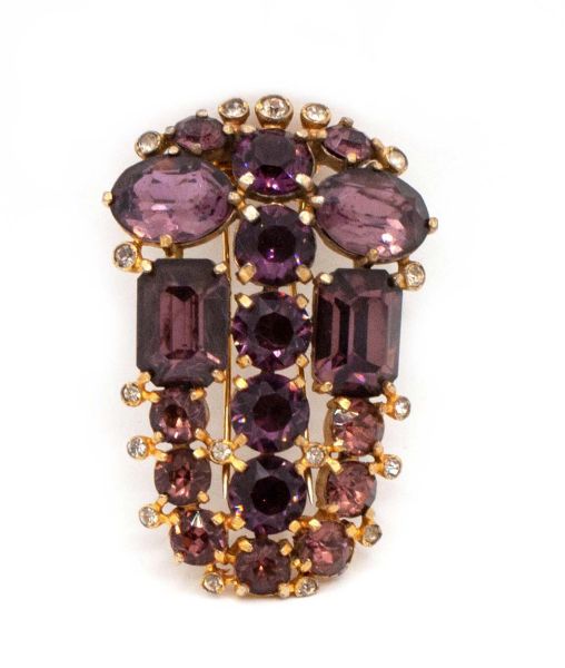 Large 1930s Eisenberg Original Fur Clip Brooch Purple