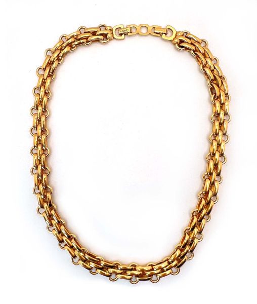 Vintage Christian Dior Fancy Link Chunky Chain Necklace