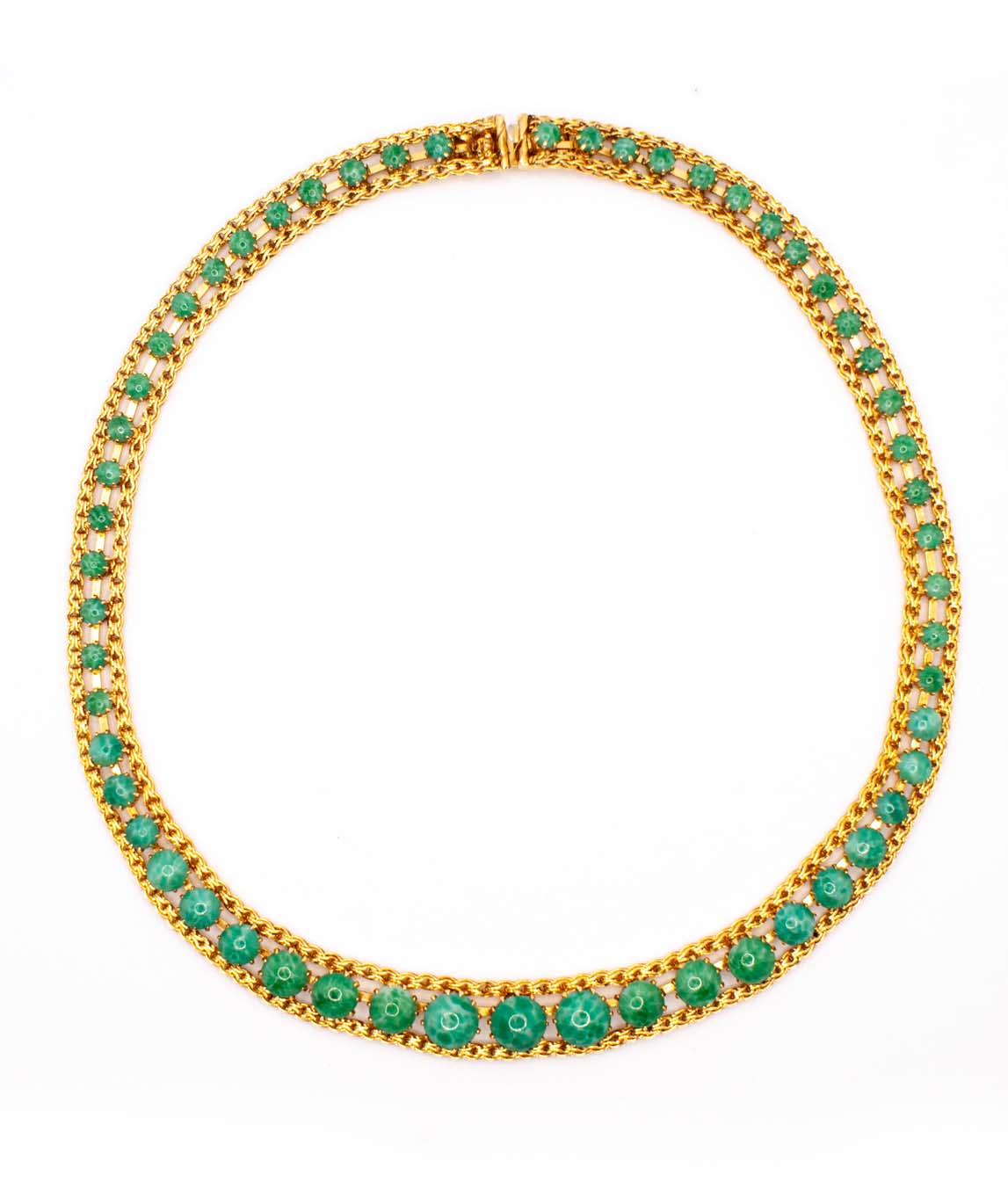Green Cabochon Choker Necklace Christian Dior 1965